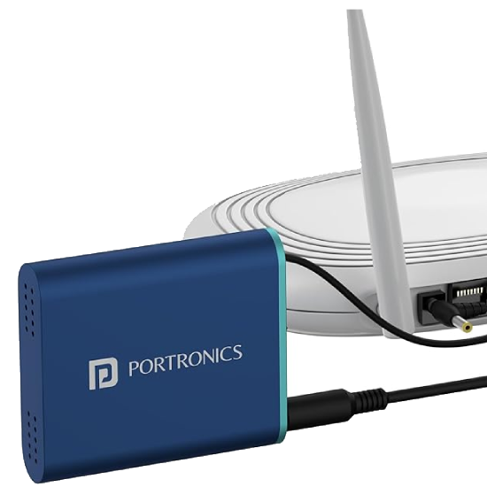 Portronics Power Plus Advanced Mini Router UPS for 12V DC WiFi Router Broadband Modem, 4 Hours Playback, Router UPS Power Backup During Power Cuts, Surge & Discharge Protection, Portable UPS(Blue)